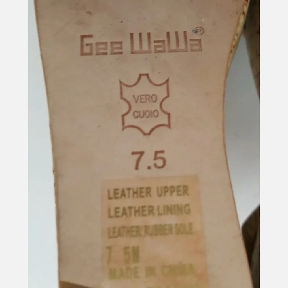 Anthropologie Gee Wawa wedge leather sandals 7.5